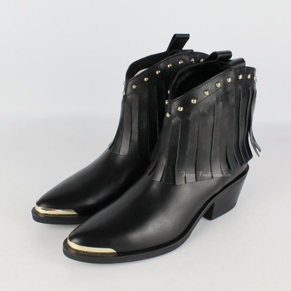 NEW LOVE MOSCHINO Fringe Western Boot - Picture 5 of 15